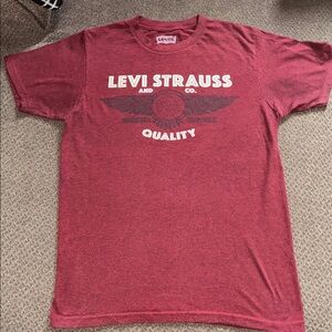 Levi Strauss and Co Quality T-Shirt - Men's Size Small Cotton Blend Maroon